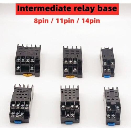 1pcs 8pin 11pin 14pin PYF/PTF 14A relay base PYF08A MY2NJ MY3NJ MY4NJ LY2NJ LY3NJ LY4NJ small intermediate relay HH52P/HH64P
