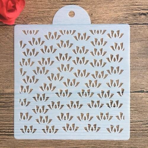 1pc 15 * 15cm mold DIY Pattern hollow template Stencils cake baking sugar powder sieve mold graffiti drawing tiles Stencils -24