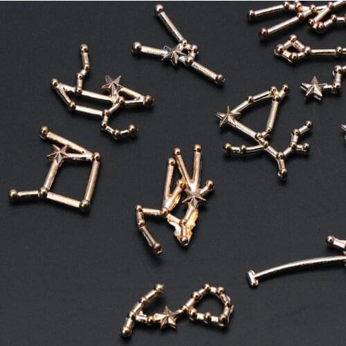 12 Constellation Resin Metal Material Epoxy Mold Open Bezel Charm Jewelry Making A0KD