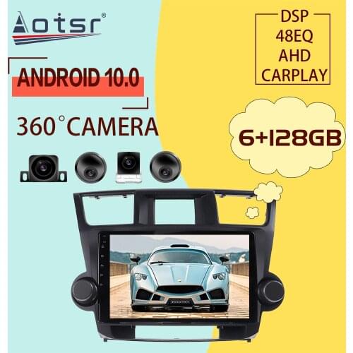 128GB For Toyota Highlander 2009 - 2013 Android 10 Car Radio Player GPS Navigation Player Car Multimedia Player
