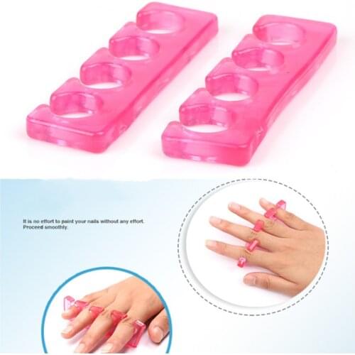 2Pcs Gel Toe Separator Flexible Finger Spacer Toe Separating Silicone Polish Soft Form for Manicure Pedicure Nail Art Tool
