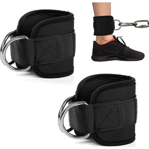 2 Pack Ankle Straps for Cable Machines Fitness Padded Cuffs Attachment Workout for Legs Glutes Stainless Steel Double D-Ring