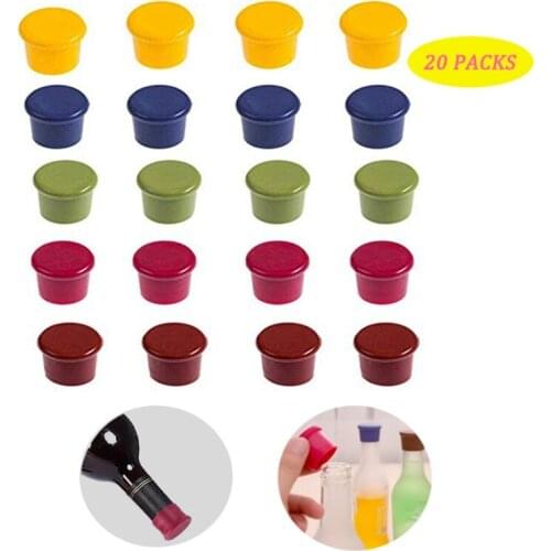 20PCS Silicone Wine Stopper Leak Free Wine Bottle Cap Fresh Keeping Sealers Beer Beverage Champagne Closures For Bar Accessories