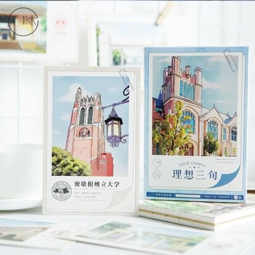 30 Pcs/Set Ideal Campus World Famous Universities Postcard Greeting Card Message Card Birthday Gift Card