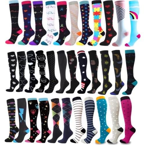 58 Styles Compression Socks Fit For Varicose Veins Socks Medical Edema Diabetes Outdoor Men Women Running Cycling Sports Socks