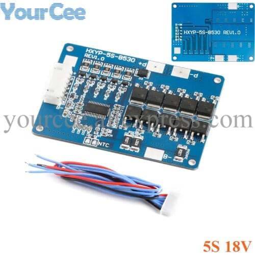 5S 18V 21V 30A BMS Lithium Battery Protection Circuit Board Lithium Battery Pack Balance Charging Charge Board Module with Cable