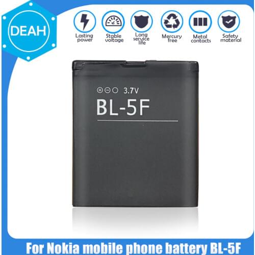 1PCS BL-5F BL5F BL 5F Replacement Phone Battery For Nokia N95 N96 N98 N99 N72 N78 N93i 6290 E65 6290 E65 6210 6210S/N 6710N