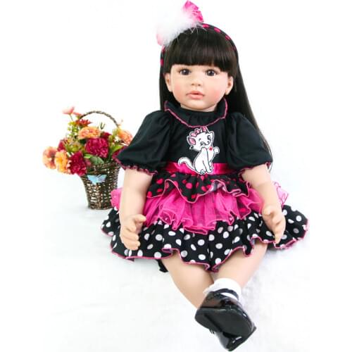 Bebes reborn 60cm Soft Silicone Doll Reborn Baby 24" Toy For Girls Newborn Girl Baby Birthday Gift For Child Education doll
