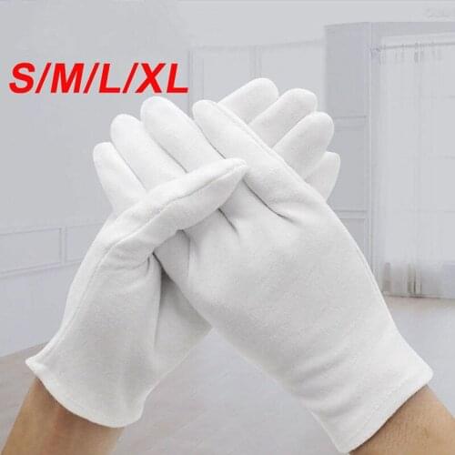 6 Pairs White Cotton Gloves Labor Coin Jewelry Inspection White Work Gloves Men Women etiquette wenwan quality inspection gloves
