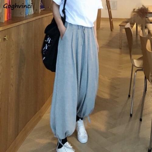 Casual Pants Women Loose Plus Velvet Solid Adjustable High Street Harem Pant Korean Style All-match Streetwear Simple Harajuku