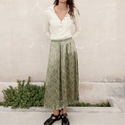 Elegant Tie Dye Midi Culottes Skirts DLBSQ083