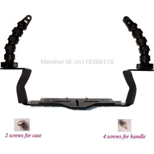 185mm flex Arm System - Base Tray with double Handle - Adapter For underwater diving Housing and Torch Light