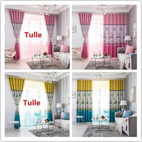 Modern Simple Blackout Curtains For Living Room Cartoon Cute Deer for Childrens Bedroom Window Treatments GYC2397