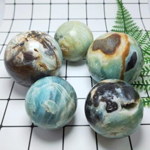 Crystal sphere Very beautiful Natural skyblue jasper quartz ball Amazonstones gemstone balls Reiki healing