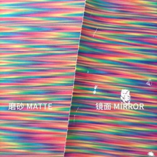 135x30cm Grind Arenaceous Qualitative Matte Color Rainbow Printed PU Artificial Leather Fabric for Making/Cover/bag/Decoration