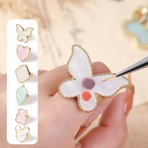 Ring Design Mixing Color Palette Nail Tips Drawing Paint Nail Color Palette for Nail Color Mixing Display Plate Polish Gel Tool