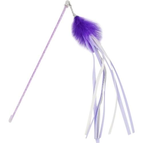 Beautiful Cat Wand Teaser Plastic Interactive Cat Stick With Fake Feather Cat Teaser Tassel Wand With Bell For Cats Accessories
