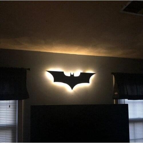 40cm Cool LED Night Light with Wireless Remote Control and Color Change, Bat Wings Shape, Bedside Light, Atmosphere Logo Light
