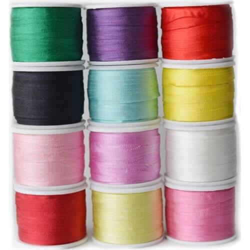 100% Pure Silk Embroidery Taffet Ribbon Roll, 4mm Width, 10meter per Color, Multiple Colors