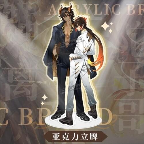 Hot Anime Game Genshin Impact Azhdaha Zhongli Creative Transparent Acrylic Stand Figure Model Plate Desktop Toy Cosplay