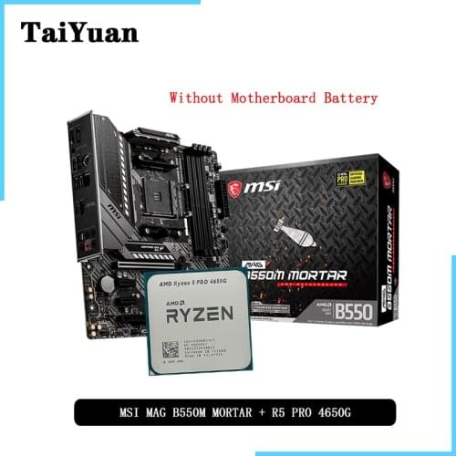AMD Ryzen 5 4650G R5 4650G CPU + MSI MAG B550M MORTAR Motherboard Suit Socket AM4 All new but without cooler