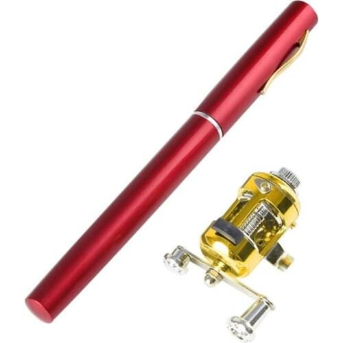 Mini Telescopic Portable Pocket Fish Pen Aluminum Alloy Fishing Rod + Reel