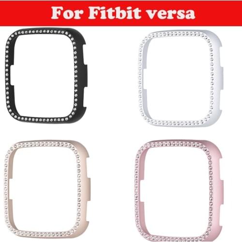 Fashion Diamond PC For Fitbit Versa Protective case cover women for Fitbit Versa Smartwatch Watch back shell