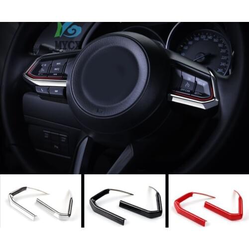 For Mazda CX-5 CX5 Steering Wheel Button frame Trim Cover ABS Chrome Interior Mouldings Accessories 2015-2019