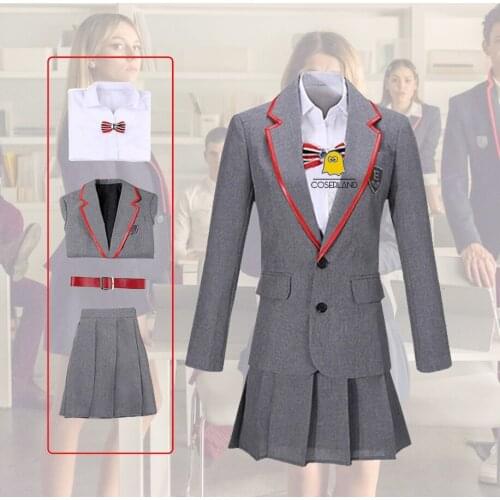 2021 NEW TV Series Elite Rebeca Cosplay Costume Samuel Omar High School Uniform Girls Skirt Set Male Female Jacket Pants Outfit