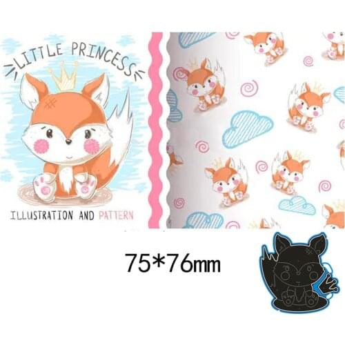 7.5*7.6cm lovely fox New Metal Cutting Dies New Stencils for DIY Scrapbooking Paper Cards Craft Making Craft Decoration