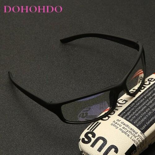 DOHOHDO 2021 New Anti Blue Light Glasses Men Sport Oval Eyeglasses Frame Male Vintage Black Computer Gaming Eyewear UV400 Oculos