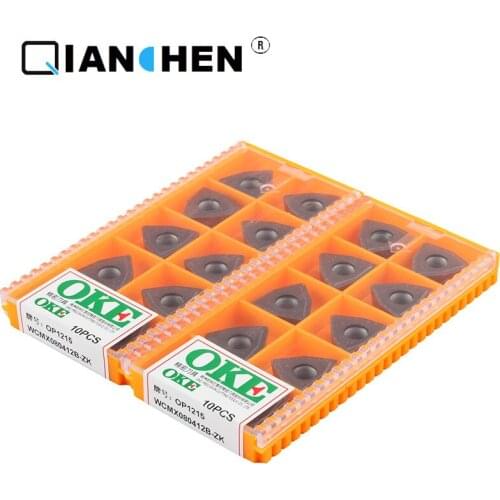 OKE 10pcs/lot High Precision High Performance High Strength CNC WCMX080412B-ZK OP1215 Industry Carbide Inserts Hard Alloy