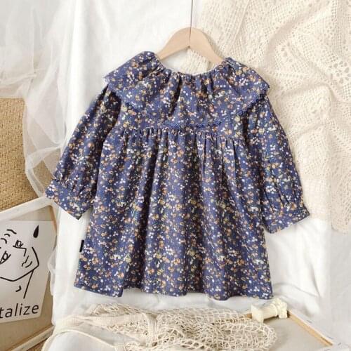2020 Autumn Casual Solid Girls Dress Flowers Kids Dresses For Girls High Quality Fashion Girl Clothes