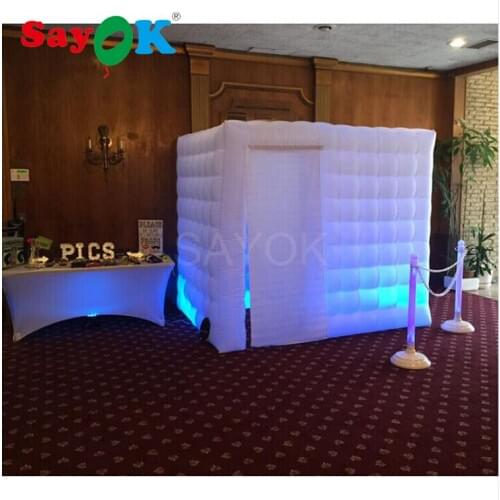 Custom Print Two Door Inflatable Photo Booth/ Inflatable Wedding Photo Booth Black Interior and White External