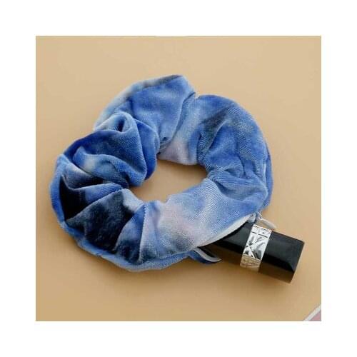 Richkeda Store New Hot Sale Zip Scrunchies Korea Velvet Hairbands Leopard Hair Ties Pocket Scrunche With Zipper Ponytail Holders