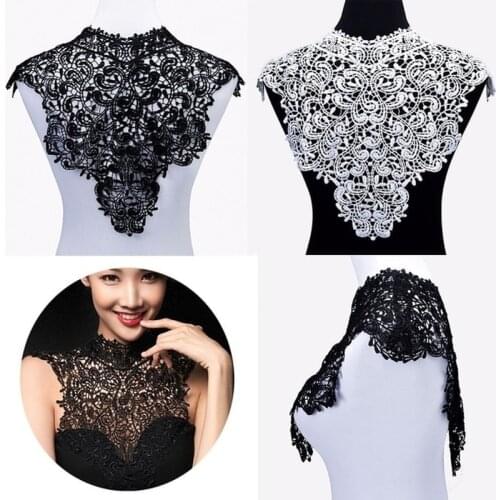 DIY handmade Wedding Dress Lace Polyester Flower Lace Neckline Fabric Collar Embellishment For Sewing Supplies Crafts Applique