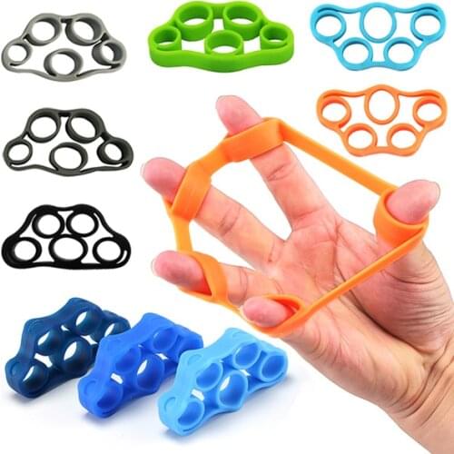 Silicone Finger Strengthener Hand Resistance Band Hand Grip Exerciser Strength Trainer Gripper B99
