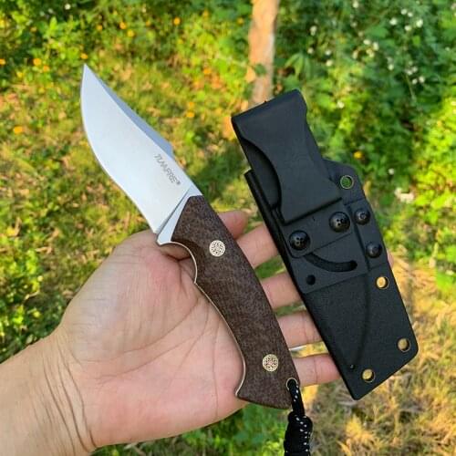New TUNAFIRE D2 Steel Fixed Knife High-end Micarta Camping Hiking Outdoor Equipment Outdoor Tactical Combat EDC Tool