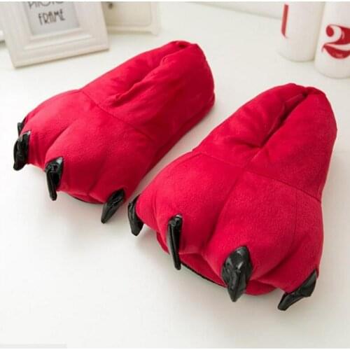 2020 Winter Warm Soft indoor floor Slippers Women Men Children Shoes Paw Funny Animal Christmas Dinosaur Claw Plush Home