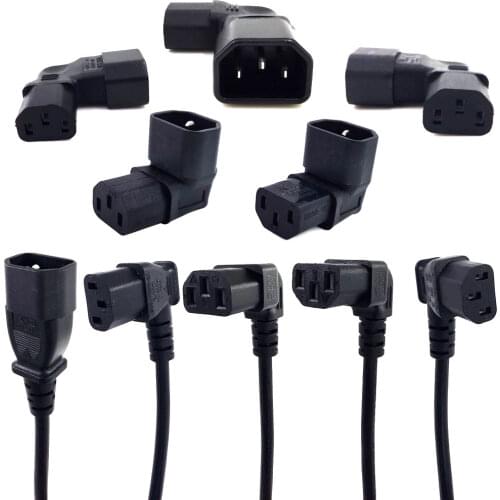 IEC60320 C13 Angle Converter Angle Extension Cable C13 to C14 PDU Angle Power Cables Male to Female AC Power Cord 10A 250V