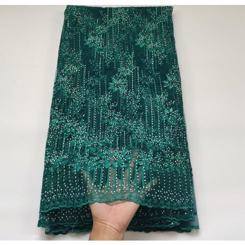 Embroidery African Lace Fabric with Stones High Quality French Tulle Mesh Lace Fabric for Nigeran Wedding Dress qpaWH0978