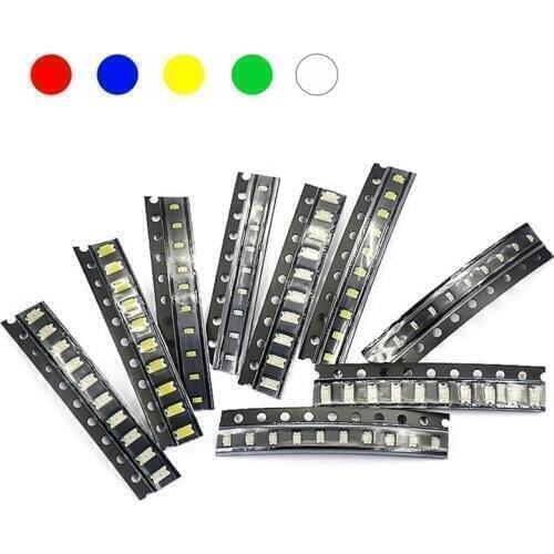100pcs=5colors x 20pcs 5050 5730 1210 1206 0805 0603 LED Diode Assortment SMD LED Diode Kit Green/ RED / White / Blue / Yellow