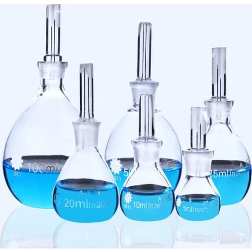 2pcs/lot Laboratory Glass Pycnometer Specific Gravity Bottle Picnometer