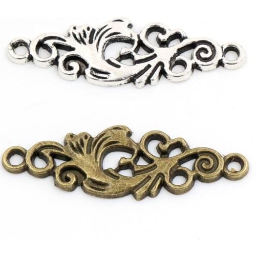 36x12mm 15pcs Antique Silver Plated Bronze Plated Flower Handmade Charms Pendant:DIY for bracelet necklace