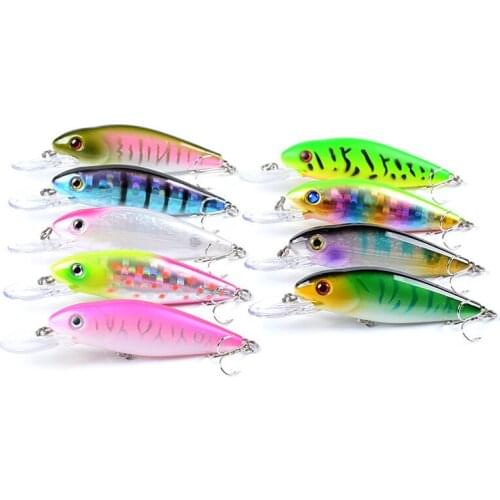 9pcs Plastic Hard Fishing Lures Floating Minnow Wobblers 10cm 11.5g For Bass Artificial Bait Treble Hooks Tackle Crankbait Pesca