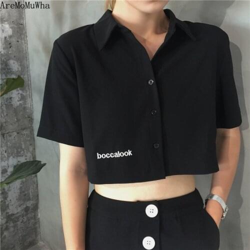 AreMoMuWha Womens Black Shirts