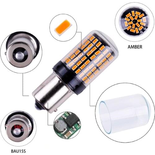 BAU15S 7507 Turn Signal Light PY21W 5009 Canbus No Error Led Bulb Amber Flasher Indicator Blinker Rear Lights Accessories