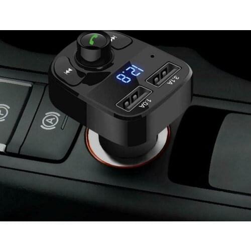 Wireless Bluetooth Handsfree Car Kit FM Transmitter MP3 Player Dual-USB-Charger