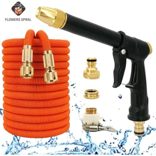 Large Promotional Telescopic Garden Hose, Used For High-Pressure Car Wash Magic Hose, Metal Spray Gun, Outdoor Garden Watering