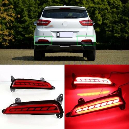DHBH-Car LED DRL Rear Bumper Light Reflector Lights Rear Brake Lamp Assembly for Hyundai Creta IX25 2015 2016